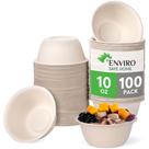 Taças descartáveis Enviro Safe Home Bamboo 300 ml, pacote com 100