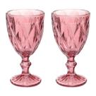 Taças Diamante Copos de Vidro Lilás Bico De Jaca 300ml - 2UN