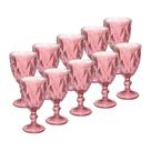Taças Diamante Copos Vidro Lilás Bico De Jaca 300ml -10 UN