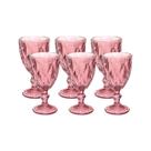 Taças Diamante Copos Vidro Lilás Bico De Jaca 300ml - 6un