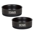 Taças para animais de estimação, cerâmicas secas, laváveis para microondas, pretas Taças para animais de estimação, cerâmicas secas, laváveis para microondas, pretas