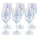Taças Vinho 6 Un Vidro 330ml Colorida Furta-Cor Festa Drinks Coquetel Bar Churrasco Casa Kit