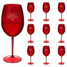 Taças Vinho Acrílico 600ml Boas Festas Taça Vinho 10pçs