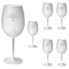 Taças Vinho Acrílico 600ml Boas Festas Taça Vinho 6pçs
