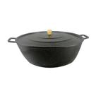 Tacho para Restaurante 45cm 14L Alumínio Fundido Craqueado Preto com Cabos de Madeira Diviforte Tacho para Restaurante 45cm 14L Alumínio Fundido Craqueado Preto com Cabos de Madeira Diviforte