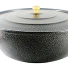 Tacho Restaurante Alça De Alumínio Fundido Craqueado Preto 32Cm Cor Preto