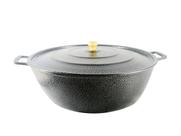 Tacho Restaurante Alça de Alumínio Fundido Craqueado Preto 45cm