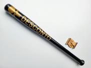 Tacos de Baseboll Desconto Caveira Dourado 75cm Madeira Maciça