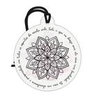 Tag Decorativa Redonda em MDF Mandala e Mantra Abundância Placa Decorativa Mini 8x9