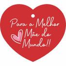 Tag Dia Das Mães Coração Com Furo Para Presente Com 25 Uni