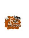 Tag Fundo Laranja e Escrita "Feliz Páscoa" Branca Tag Fundo Laranja e Escrita "Feliz Páscoa" Branca