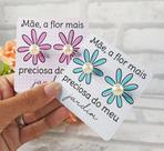 Tag Presente Dia Das Mães Com Brinco Pérola Desenho Flores 20 Unidades