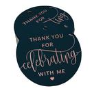 Tags de Papel "Obrigado por Celebrar Comigo" para Aniversário com Foil - Inkdotpot