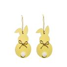 Tags de Páscoa Coelho Madeira Amarelo com Pompom - 2 unidades - Cromus - Rizzo