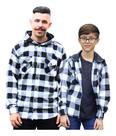 Tal Pai Tal Filho Kit Camisa Xadrez Flanela Cowboy Com Capuz