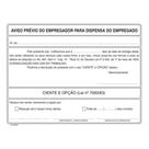 Talão de Aviso Prévio Empregador Dispensa Empregado com 50 folhas - S.domingos