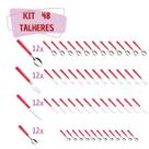 Talher 48 Inox Colher Chá Garfo Faca Colher Luna Vermelho Talher 48 Inox Colher Chá Garfo Faca Colher Luna Vermelho