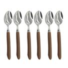Talher Conjunto Jogo 24 Peças Wood Luxo Garfo Faca Colher