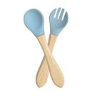 Talher de Silicone Madeira Lavável Comida Educacional Refeição Cozinha Interativo
