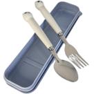 Talher Gatinho Infantil 3 Peças com Estojo Garfo Colher Kit