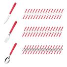Talheres 90 Peças Colher Garfo Faca Inox Luna Cabo Vermelho
