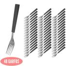 Talheres Cabo Plástico com 48 Garfos Preto Mato Grosso Inox