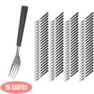 Talheres Cabo Plástico com 96 Garfos Preto Mato Grosso Inox