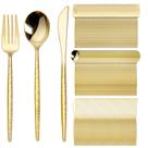 Talheres de plástico dourado SUT 300PCS com 100 facas, garfos e colheres