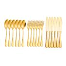 Talheres de Sobremesa Dourado Faqueiro Garfo Faca Colher 18un