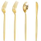 Talheres descartáveis de plástico dourado U-QE 120 unidades para festa