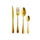 Talheres Faqueiro Kit 24 Peças Aço Inox Dourado Talheres Faqueiro Kit 24 Peças Aço Inox Dourado