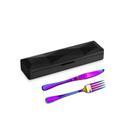 Talheres Furta Cor Garfo Faca e Estojo Preto Kit 3un