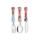 Talheres Infantil Disney Princesas Jogo Garfo Faca Colher 3un