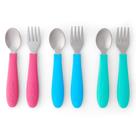 Talheres infantis Elk and Friends com alça de silicone inoxidável
