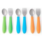 Talheres infantis Elk and Friends com alça de silicone inoxidável