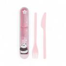 Talheres Portáteis Grizz We Bare Bears com Estojo Miniso Talheres Portáteis Grizz We Bare Bears com Estojo Miniso