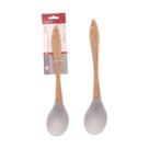 Talheres Silicone Cabo Madeira Várias Opções Cozinha Luxo