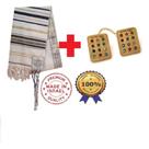Talit Messiânico Azul + Prendedor 12 Tribos - De Israel