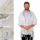 Talit Messiânico branco Leão de Judá - 55 X 180 Cm - De Israel Talit Messiânico branco Leão de Judá - 55 X 180 Cm - De Israel