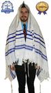 Talit Ortodoxo Gadol Jumbo Azul Com Prata 130x180cm Talitnia