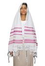 Talit Rosa Messiânico - 55 X180 Cm - Original De Israel
