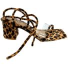 Tamanco Animal Print Onça Com Amaração no Tornozelo e Vinil Salto Bloco 6cm - ULLY Tamanco Animal Print Onça Com Amaração no Tornozelo e Vinil Salto Bloco 6cm - ULLY