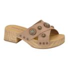 Tamanco Beira Rio Sandália Salto Bloco Madeira Boho 8559.103 Cor:NudeTamanho:39Gênero:Feminino