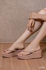 Tamanco chinelo Anabela Papete Flat papete Peep Toe com Tira Trança Ref 2131
