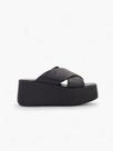 Tamanco Couro Plataforma X - Preto