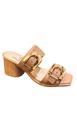 Tamanco em Couro Caramelo com Dourado Super Confortável e Elegante Cor:CarameloTamanho:39