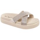 Tamanco Feminina Papete Plataforma Flatform X Chinelo Brilho Strass Via Angel 7401