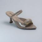 Tamanco Feminino Bico Folha Pedraria Salto Médio Moda Casual