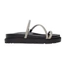 Tamanco Feminino Carrano Flat Crystal Couro Preto - 6800
