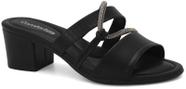 Tamanco Feminino ComfortFlex Conforto Casual Strass Salto Bloco Médio Ref: 24-50401
